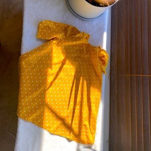 Mustard yellow polkadot dress